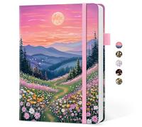 Taja Lined notebook for Women, Aesthetic Cute A5 Hardcover Leather Journal for Writing, College Ruled Notebook for Work & Note Taking, Perfect for Office School Home, 160 Pages, Dreamscape Hills