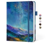 Taja Lined notebook for Women, Aesthetic Cute A5 Hardcover Leather Journal for Writing, College Ruled Notebook for Work & Note Taking, Perfect for Office School Home, 160 Pages, Starlit Peaks