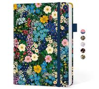 Taja Lined notebook for Women, Aesthetic Cute A5 Hardcover Leather Journal for Writing, College Ruled Notebook for Work & Note Taking, Perfect for Office School Home, 160 Pages, Wildflower Meadow