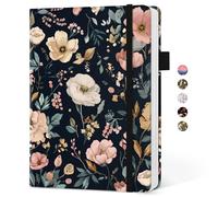 Taja Lined notebook for Women, Aesthetic Cute A5 Hardcover Leather Journal for Writing, College Ruled Notebook for Work & Note Taking, Perfect for Office School Home, 160 Pages, Evening Petals