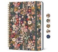 Taja Lined Spiral Journal Notebook for Women, A5 Cute College Ruled Hardcover Notebook for Work & Note Taking, Pretty Journal for Writing, 140 Pages, Flower Garden