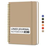 Taja Lined Spiral Journal Notebook for Women & Men, 140 Pages, College Ruled Hardcover Notebook for Work & Note Taking, Journals for Writing, A5(6"x8") - Oat Brown