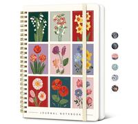Taja Lined Spiral Journal Notebook for Women, Pretty College Ruled Notebook for Work & Note Taking, A5 Hardcover Journal for Writing, Cute Aesthetic 140 Pages, Floral Gallery