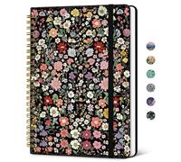 Taja Lined Spiral Notebook for Women, College Ruled Hardcover Notebook for Work & Note Taking, Pretty A5 Journal for Writing, 140 Pages, Starlit Garden
