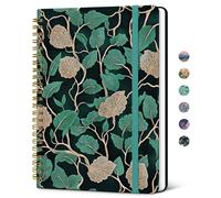 Taja Lined Spiral Notebook for Women, College Ruled Hardcover Notebook for Work & Note Taking, Pretty A5 Journal for Writing, 140 Pages, Emerald Vines