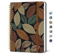 Taja Lined Spiral Notebook for Women, College Ruled Hardcover Notebook for Work & Note Taking, Pretty A5 Journal for Writing, 140 Pages, Rustic Foliage