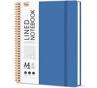 Taja Spiral Lined Notebook, 8.5"x11" Notebooks for Work, Large A4 Journal for Women & Men, College Ruled Journaling Notebook for Writing, Plastic Cover Spiral Journal, Royal Blue