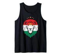 Tajikistan Flag Colors Lion Head Tank Top