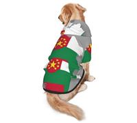 Tajikistan Flag Map with Circle Stars Dog Hoodie for Medium Large Dogs, Warm Soft Pet Sweatshirt, Easy to Wear Jumper Clothes
