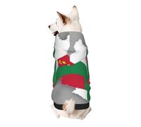 Tajikistan Flag Map With Circle Stars Print Small Dogs Warm Hoodie, Soft And Breathable Sweatshirt, Easy To Wear Jumper For Winter And Fall, Cold Weather Hooded Coat Pullover