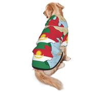 Tajikistan Location Flag Map Print Soft Dog Hoodie For Medium To Large Dogs, Warm And Breathable Winter Pet Sweatshirt, Easy To Wear Jumper For Cold Weather