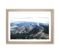 Tajikistan Mountain Range Painting Framed Print | A2 Oak Framed Wall Art | Ready to Hang | Modern Landscape Picture | Living Room Bedroom Lounge Office