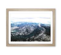 Tajikistan Mountain Range Painting Modern Art Framed Print | A2 Oak Framed Wall Art | Ready to Hang | Modern Landscape Picture | Living Room Bedroom Lounge Office