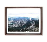 Tajikistan Mountain Range Painting Modern Art Framed Print | A3 Walnut Framed Wall Art | Ready to Hang | Modern Landscape Picture | Living Room Bedroom Lounge Office