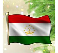 Tajikistan Xmas Ornament Flag Sports Bar Party Events Christmas Ornaments Keepsake Holiday Decoration Funny Acrylic Ornament Pendant for Neighbor Friends