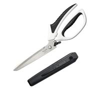 TAJIMA Heavy-Duty Spring Loaded Tradesman Shears - DK Series Electrician's Tool with Locking Mechanism & Elastomer Grips - DK-BD120-T