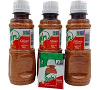 tajin 142g Chilli Lime Blend Spicy Margarita Seasoning - Authentic Mexican Chilli Lime Salt for Fruit Snacks Cocktails BBQ Cooking Street Food | Triple Pack with Bonus Travel Sachet