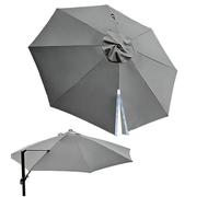 TAJMDGW Cantilever Round Umbrella Replacement Fabric 3m 3.35cm 3.5m 8 Ribs Patio Parasol Canopy Outdoor Offset Umbrellas Top Cover Replacement Cloth(Grey,3m(10ft))
