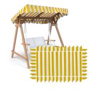 TAJMDGW Patio Porch Swing Top Replacement Fabric Stripe Canvas Garden Hanging Glider Swing Canopy, Outdoor Bench Swing Chair Awning Cove Waterproof(Orange stripe,142x120 CM)