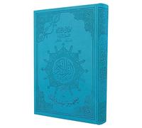 Tajweed Quran in Luxurious Leather Cover (Words Meanings), Size: 8×12 cm - Blue
