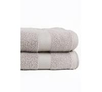 Taka Fabrics 2 Pieces Wave Collection Ultra Soft and Highly Absorbent 100% Turkish Cotton Towels Bath, Hand, Kicthen Facecloth Sauna Pool Guest Towels Sets (140x70cm-2 Pieces, Stone)