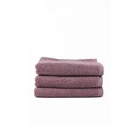 Taka Fabrics 3 Pieces Wave Collection Ultra Soft and Highly Absorbent 100% Turkish Cotton Towels Bath, Hand, Kicthen Facecloth Sauna Pool Guest Towels Sets (50x30cm - 3 Pieces, Purple)