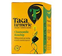 Taka Turmeric, 1 pack (15 Teabags) Organic Chamomile & Rosehip Tea Bags with Turmeric & Black Peppercorns, Turmeric Tea, Caffeine Free Camomile Tea, No Added Flavourings, Recyclable Packaging