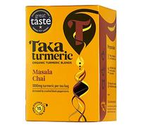 Taka Turmeric, 1 pack (15 Teabags) Organic Masala Chai Tea Bags with Turmeric & Black Peppercorns, Turmeric Tea, Herbal Tea, Flavoured Tea, No Added Flavourings, Recyclable Packaging