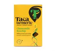 Taka Turmeric, 1 pack (15 Teabags) Organic Chamomile & Rosehip Tea Bags with Turmeric & Black Peppercorns, Turmeric Tea, Caffeine Free Camomile Tea, No Added Flavourings, Recyclable Packaging