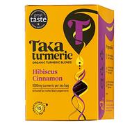 Taka Turmeric, 1 pack (15 Teabags) Organic Hibiscus & Cinnamon Tea Bags with Turmeric & Black Peppercorns, Turmeric Tea, Caffeine Free Detox Tea, No Added Flavourings, Recyclable Packaging