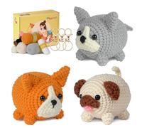 TAKADODO Crochet Kit for Beginners - Learn to Crochet Kits for Adults Beginner with Step-by-Step Video Tutorials - Crochet Kits for Adults and Kids-Pet Dogs