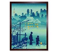 Takahashi Shotei Japanese House Lake Art Print Framed Poster Wall Decor 12x16 inch