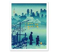 Takahashi Shotei Japanese House Lake Art Print Framed Poster Wall Decor 12x16 inch