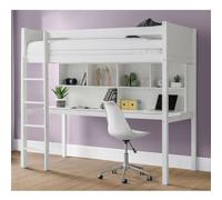 takako wooden high sleeper bunk bed in surf white