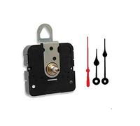 Takane Quartz Clock Movement Mechanism With 3" Black Spade Hands and Red Second Hand, U.S.A. Made (5/16" threaded shaft for dials up to 1/8" thick)