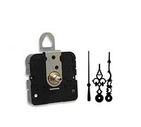 Takane Quartz Clock Movement Mechanism with 3" Serpentine Hands and Black Second Hand, U.S.A. Made (11/16 Threaded Shaft for dials up to 1/2 Thick)