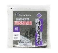 Takaokaya Roasted Seaweed Yakinori Miyabi Half Cut 100pc | Premium Japanese Nori | Crispy, Umami-Rich, Perfect for Sushi, Rice Balls & Snacks