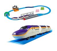 Takara Tomy Plarail Series E8 `Tsubasa` & Tomica Arch Railroad Crossing Set