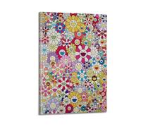 Takashi Murakami Colourful Flowers Poster Canvas Wall Poster Decoration Painting Art Bedroom Living Room Office Painting Modern Home Decoration Wall Art Picture Print 16 x 24 inches (40 x 60 cm)