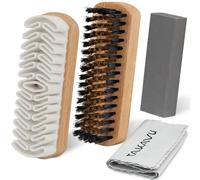 TAKAVU Premium Suede & Nubuck Cleaning Brush Kit, Crepe brush, Brass Bristle Brush, Microfiber Towel Cloth, Cleaning Block Eraser for Cleaning Shoes, Boots, Multicolor