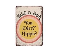 Take A Bath You Dirty Hippie Wall Art Decor Retro Poster Funny Novelty Tin Signtake A Bath You Dirty Poster Retro Vintage Metal Plate Tin Sign For Home Pub Coffee Bar Wall Decor Sign 8x5.5 Inch