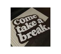 (Take a break, 120X180cm47.2X70.8in) Personalized letter combination imitation cashmere plush living room door mat, bedroom floor mat decorative blanket