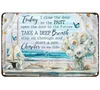 Take A Deep Breath Step On Through And Start A New Chapter In My Life Metal tin Sign Plaque Wall Decor Look Funny Gifts for Home Kitchen Garage Bathroom Farm Garden Bar Cafe Metal Posters 8x12 Inch