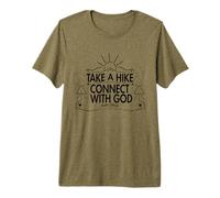 Take a Hike and Connect with God Spiritual Nature Print Premium T-Shirt