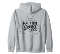 Take a Hike and Connect with God Spiritual Nature print Zip Hoodie