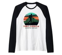 Take A Hike & Breathe Nature (Hiker Graphic) Raglan Baseball Tee