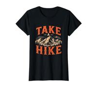 Take A Hike Outdoors Nature Hiking Lover Value Graphic T-Shirt, Women, Black, S