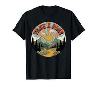 Take A Hike Sunset Hiking Outdoor Nature Mountain Hike Retro T-Shirt