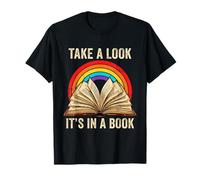 Take A Look It in A Book Retro Rainbow Reading Teacher T-Shirt