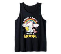 Take A Look Its in A Book Rainbow Unicorn Reading Tank Top